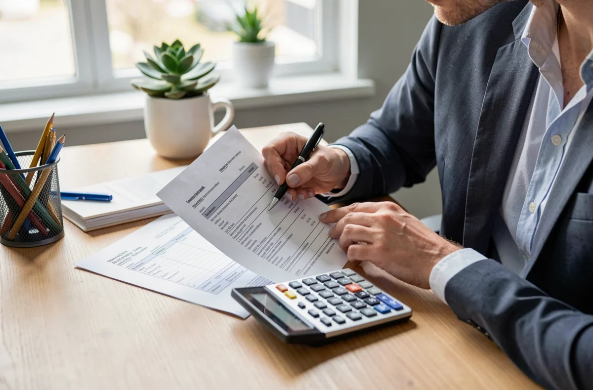 Entrepreneur individuel qui vérifie son chiffre d'affaires mensuel