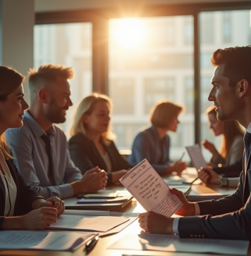 Environnement de bureau professionnel avec un groupe diversifié