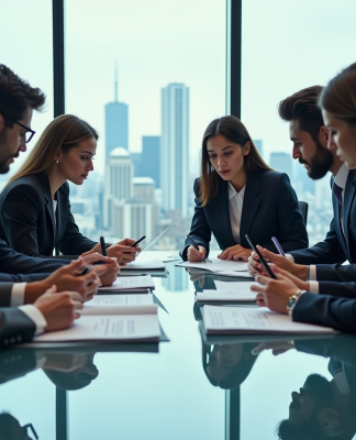 Menace d’entrée : quel scénario privilégier pour une concurrence renforcée ? Groupe de professionnels en réunion dans un bureau moderne