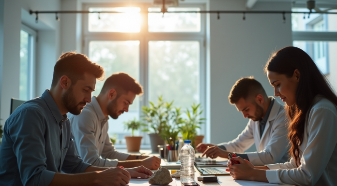 Différence entre découverte, invention et innovation : maîtrisez les concepts clés Trois personnes dans un espace lumineux en innovation