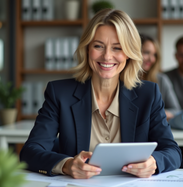 Conseils pour réussir en B2B : optimisez votre stratégie commerciale Femme d'affaires souriante en réunion de stratégie