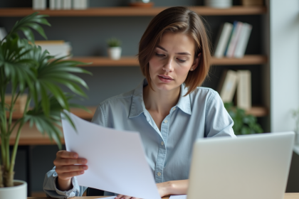 Jeune femme au bureau professionnel et cosy
