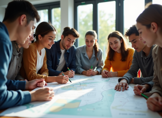 Comment s’orienter vers un métier en Z ? Groupe de jeunes adultes discutant d'orientation professionnelle