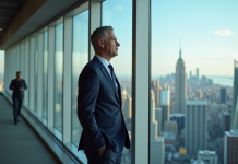 Concurrent d’Elon Musk : qui rivalise avec l’entrepreneur visionnaire ? Homme d'affaires confiant regardant la ville