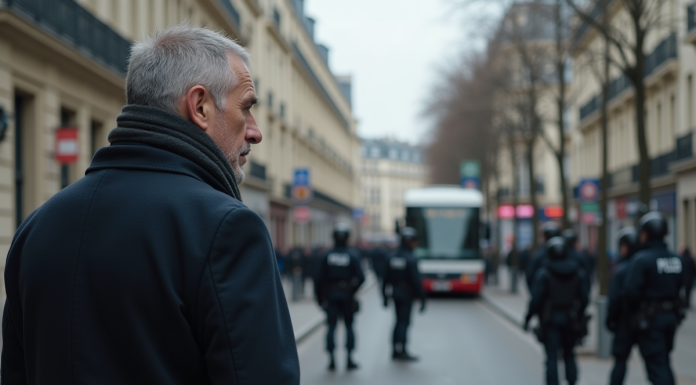 Loi martiale en France : Quelle signification et conditions de mise en place ? Homme français regardant un contrôle militaire dans Paris