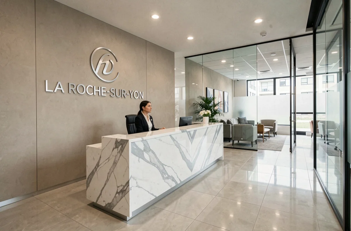 Réception professionnelle du cabinet KPMG à La Roche-sur-Yon avec une atmosphère de grand cabinet international